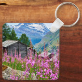 花 Summer Matterhorn Switzerland キーホルダー (裏面)