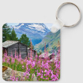 花 Summer Matterhorn Switzerland キーホルダー (裏面)