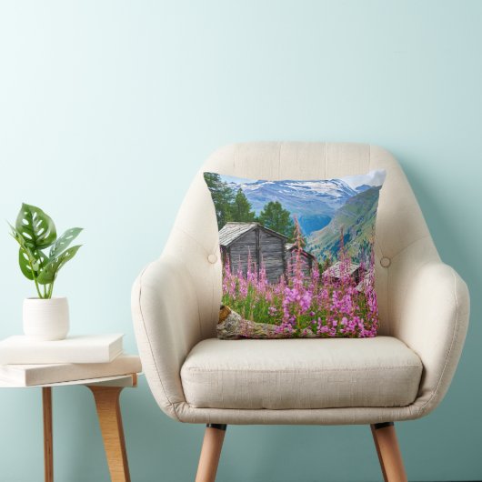 花 Summer Matterhorn Switzerland クッション (椅子)