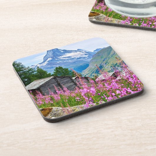 花 Summer Matterhorn Switzerland コースター (左側)