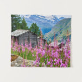 花 Summer Matterhorn Switzerland タペストリー (正面(横))