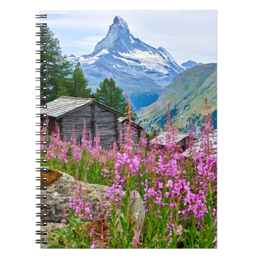 花 Summer Matterhorn Switzerland ノートブック (正面)