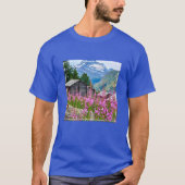 花 Summer Matterhorn Switzerland Tシャツ (正面)