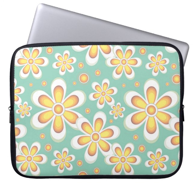 花 | Zazzle_Growshop。 ラップトップスリーブ (正面)