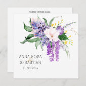 *~*花AR15 QR RSVPフローラ結婚ズ 招待状 (正面/裏面)