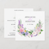 *~*花AR15 QR RSVP Boho 結婚's 招待状 (正面/裏面)