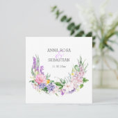 *~*花AR15 QR RSVP Boho 結婚's 招待状 (スタンド正面)