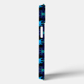 花Artdecoレトロスタイル青黄色 Case-Mate iPhoneケース (裏面 / 右)