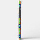 花Artdecoレトロスタイル青黄色 Case-Mate iPhoneケース (裏面 / 左)