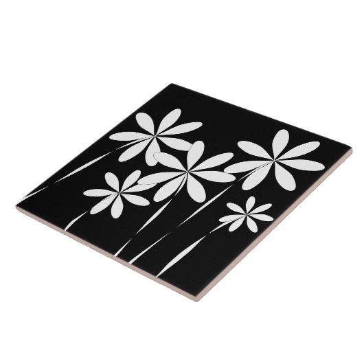 花Bliss2の黒及び白 タイル (側面)