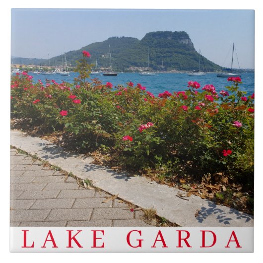 花byガルダ湖セラミックタイル タイル (正面)