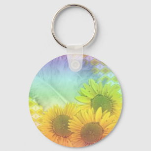 花Flowers n Feather Keychain キーホルダー