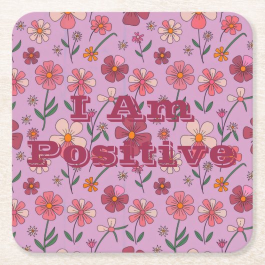 花I Am Coaster 前向き Set スクエアペーパーコースター (正面)