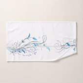 花nつる植物青 バスタオルセット (ハンドタオル)