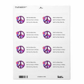 花Peace Symbol Tシャツとギフト ラベル (フルシート)