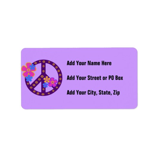 花Peace Symbol Tシャツとギフト ラベル (正面)