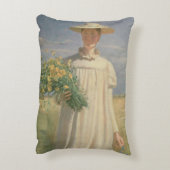 花Picking 1902年から戻っているアナAncher アクセントクッション (裏面(縦))