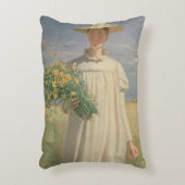 花Picking 1902年から戻っているアナAncher アクセントクッション (正面(垂直))