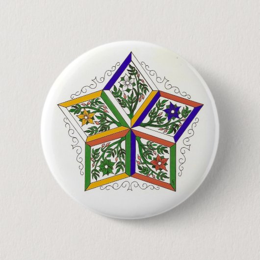 花PinのPenta星 缶バッジ (正面)