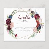 花RSVPカード。 チラシ (裏面)