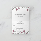 花RSVPカード 招待状 (内部)