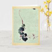 花Ukiyo e.を持つつる植物 カード (黄色い花)