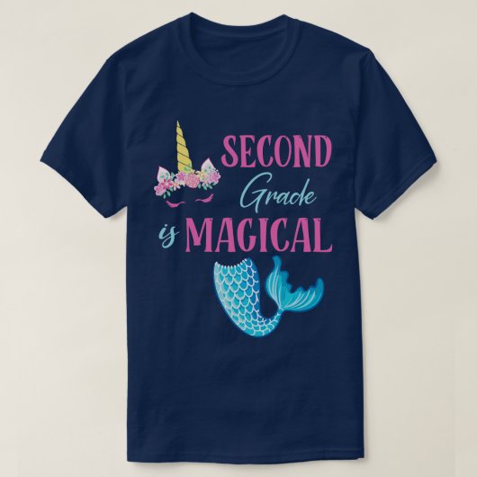 花Unicorn人魚2年生マジカルスタッデ Tシャツ (デザイン正面)