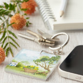 花Wheelbarrow Landscape Keychain キーホルダー (正面右)