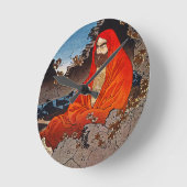 芳年:聖人 ラウンド壁時計 (傾斜)