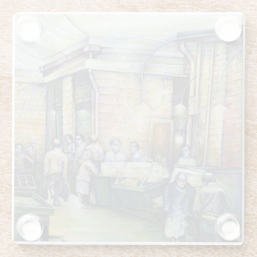 芸もし術は型枠を否定し、そうすれば猶予が与えられる ガラスコースター (裏面)