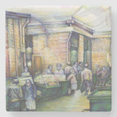 芸もし術は型枠を否定し、そうすれば猶予が与えられる ストーンコースター (正面)