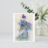 芸伝統的者ヴィンテージ北斎日本画 ポストカード (スタンド正面)