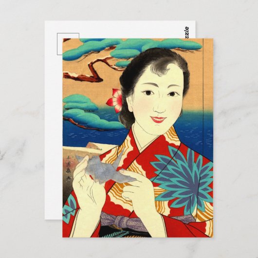 芸日本の者イラストレーション ポストカード (正面/裏面)