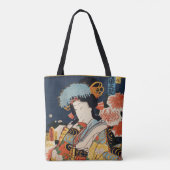 芸日本の者ヴィンテージ東洋カラフル トートバッグ (裏面)