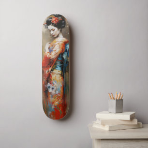 芸者かわいい女子日本のアニメSKATEBOARD スケートボード