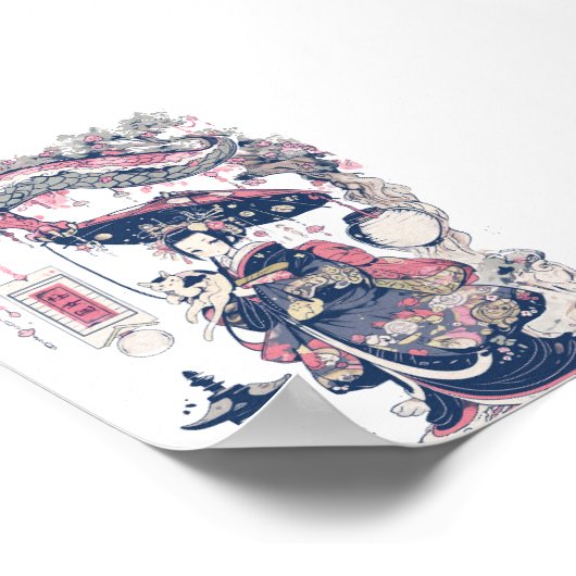 芸者と龍と猫37007 ポスター (角)