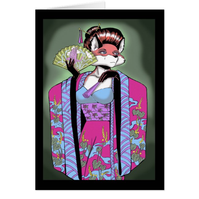 芸者のキツネカード (正面)