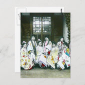 芸者のポーズ付けブロセルヴィンテージグラス ポストカード (正面/裏面)