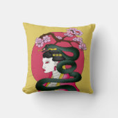 芸者の娘と蛇 クッション (正面)