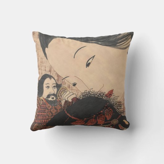 芸者の幽霊のアメリカ人のMoJoの枕 クッション (裏面)