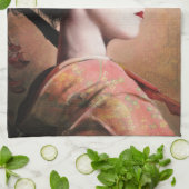 芸者の東洋の日本の台所タオルのポートレート キッチンタオル (折り畳み)