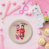 芸者の芸術の日本のなテーマのディナー・パーティ ペーパープレート (パーティー)