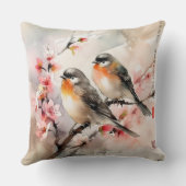 芸者の鳥かわいい日本の装飾用クッション クッション (裏面)