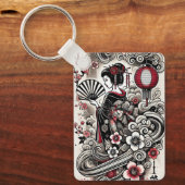 芸者アートキーチェーン キーホルダー (正面)