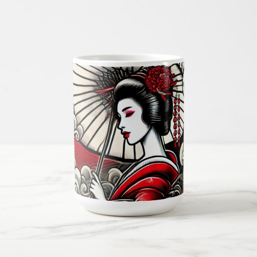 芸者アートセラミックマグカップ コーヒーマグカップ (中央)