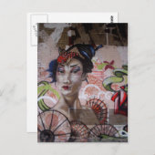 芸者アーバングラフィティ通りアート ポストカード (正面/裏面)