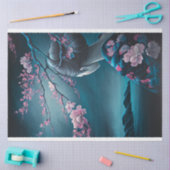 芸者オリエンタルウーマン、チャイノエリー、さくらんぼの花 薄葉紙 (クラフト)