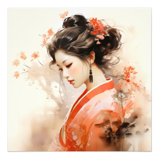 芸者オレンジインク フォトプリント            (正面)