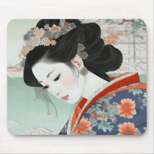 芸者カラフル浮世絵 マウスパッド