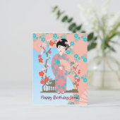 芸者ガールバースデーパーティー インビテーションポストカード (スタンド正面)